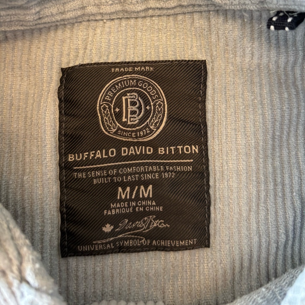 Buffalo David Bitton Light Gray Corduroy Shirt - Picture 6 of 8